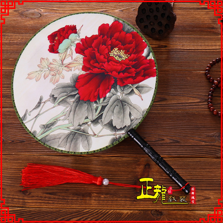 麻江古典中国风团扇空白扇跳舞蹈扇 真丝宫扇