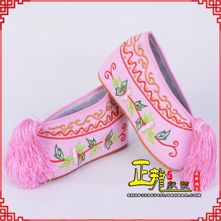 麻江花旦鞋女绣花彩鞋 舒适款草花内高彩鞋