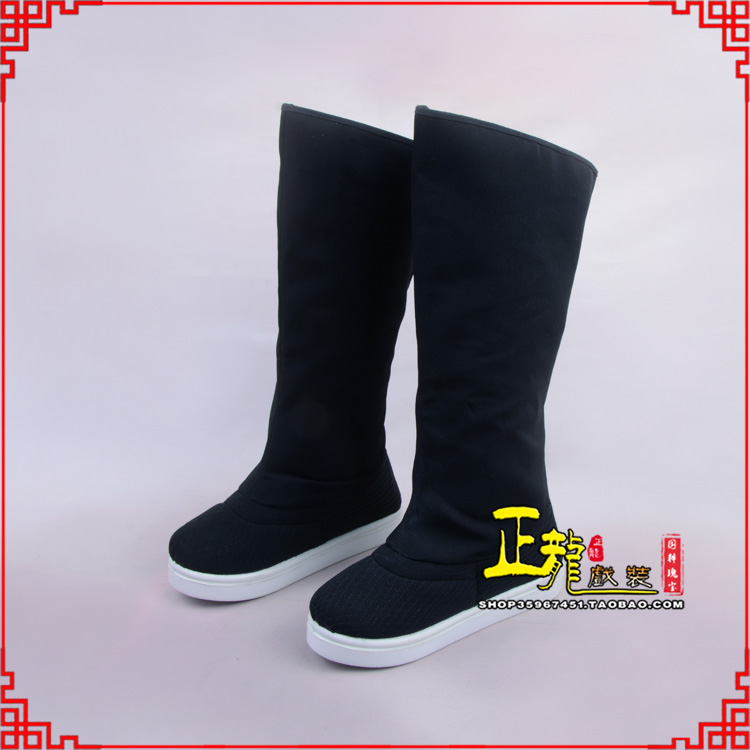 麻江京越剧戏曲戏鞋古代老生高靴官靴男古装靴子朝方 好低靴