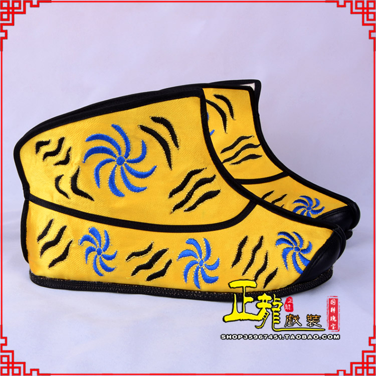 麻江.美猴王靴子虎纹靴金黄快靴 猴鞋