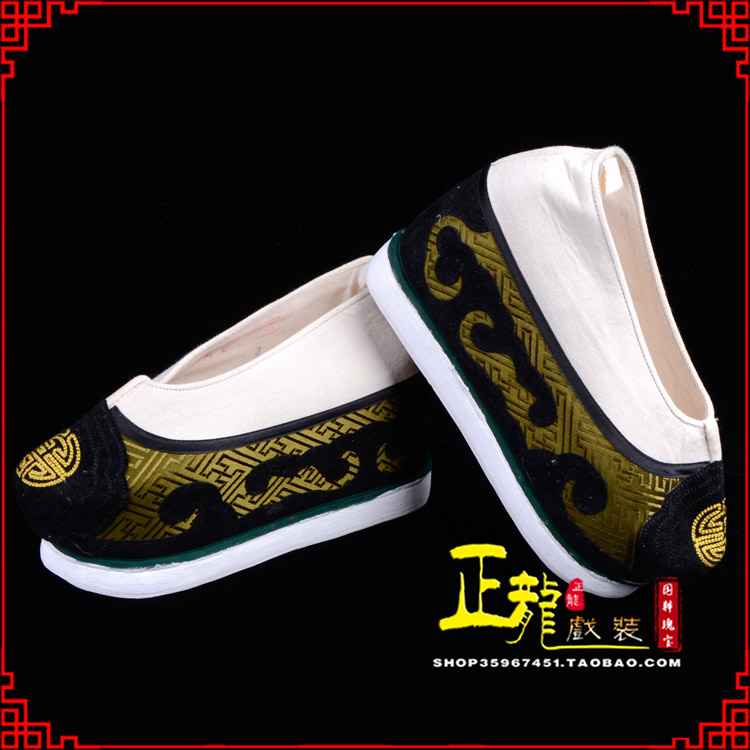 麻江戏鞋方口鞋老生鞋老旦鞋三义斋纸底内高福字履